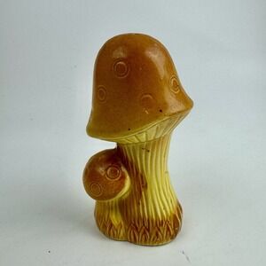 Vintage Retro Mid Century 1970 Mushroom Pepper Shaker Only Yellow Brown Japan